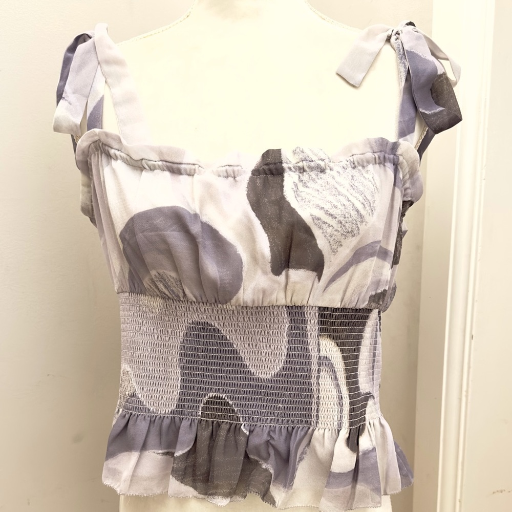 ARITZIA Wilfred Ballad Grey & Lavender Print Camisole, size XL